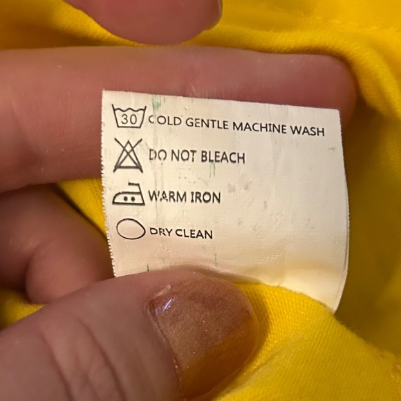 Colorblock Top, Gray, Navy and Yellow, Front Knot, 3/4 Sleeves, Size Small - Picture 6 of 6